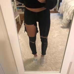 Distressed WhiteHouseBlackMarket Skinny Jeans